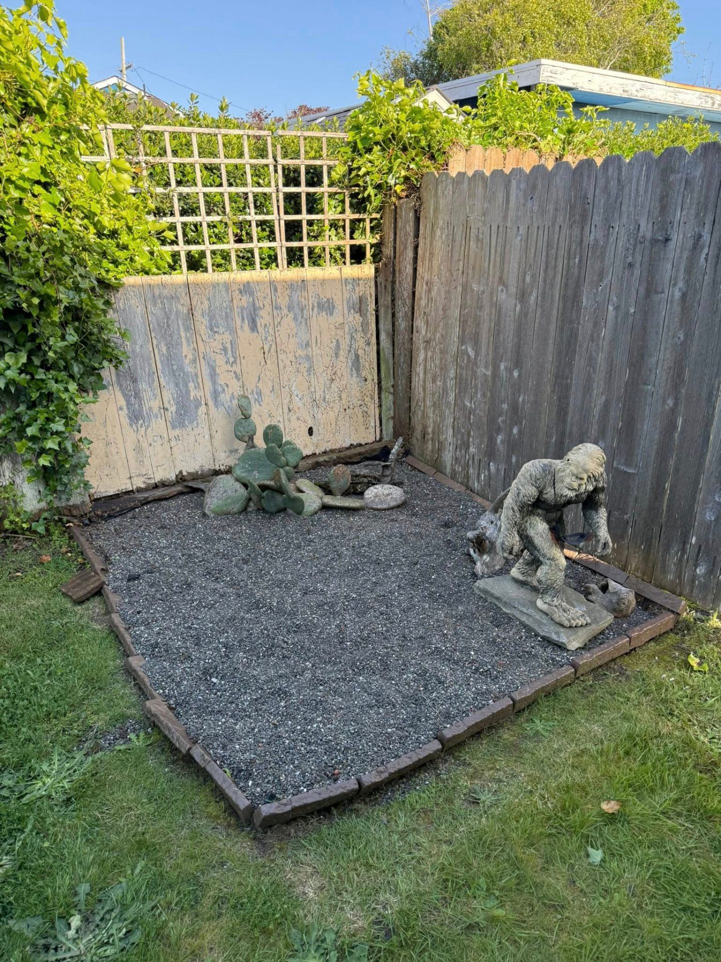 Garden bed transformation with decorative gravel Humboldt County