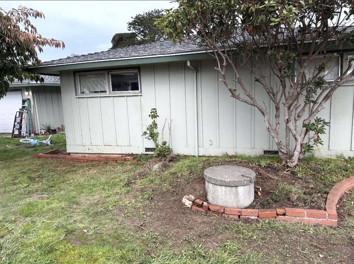 Before and after outdoor clearing and restoration Humboldt County